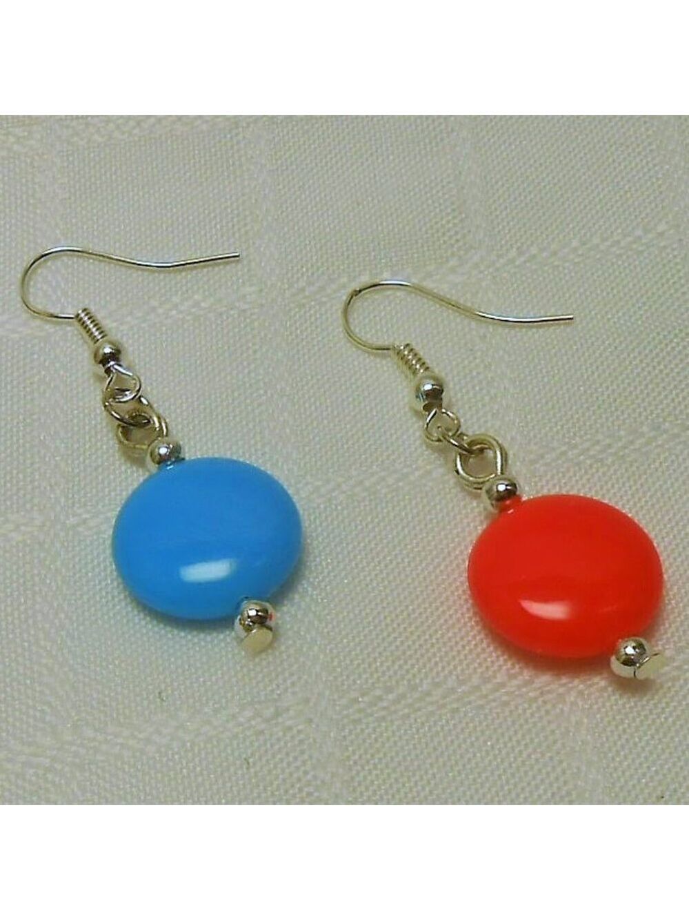 No 521 Three pairs of Smarties-shaped earrings with colorful acrylic beads